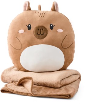 2-in-1-Capybara-Travel-Blanket-and-Pillow on sale