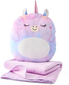 2-in-1-Unicorn-Travel-Blanket-and-Pillow on sale