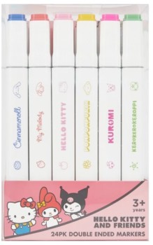 24-Pack-Hello-Kitty-and-Friends-Double-Ended-Markers on sale
