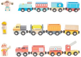 Wooden+Train+and+Carriage+Set+-+Assorted
