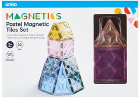32-Piece-Pastel-Magnetic-Tiles-Set on sale
