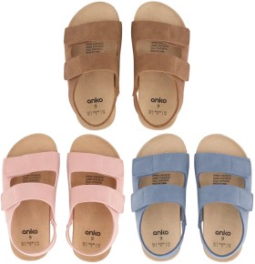Corkbed-Sandal-Blue-Tan-Pink on sale