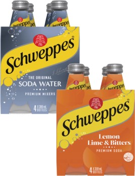 Schweppes+Mixers%2C+Soft+Drink+or+Mineral+Water+4x300mL