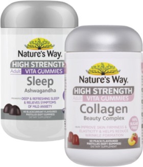 Natures-Way-High-Strength-Adult-Vita-Gummies-Collagen-50-Pack-or-Sleep-40-Pack on sale