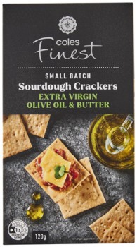 Coles+Finest+Extra+Virgin+Olive+Oil+%26amp%3B+Butter+Sourdough+Crackers+120g