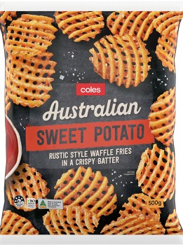 Coles+Australian+Sweet+Potato+Waffle+Fries+500g