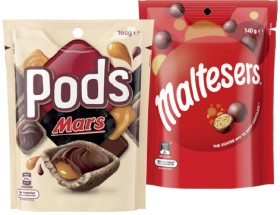 Maltesers-120140g-Pods-160g-or-MMs-130180g-Share-Pack-Selected-Varieties on sale