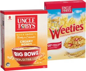 Uncle+Tobys+Big+Bowl+Oats+Quick+Sachets+8+Pack%2C+Vita+Weeties+510g+or+Fruity+Bites+500g+Selected+Varieties