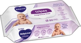 BabyLove+Fragrance+Free+Baby+Wipes+80+Pack