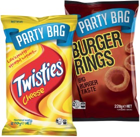 Burger-Rings-220g-or-Twisties-125-270g-Selected-Varieties on sale
