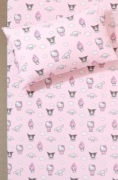Hello-Kitty-Friends-SB-Fitted-Sheet-Pillowcase-Set on sale