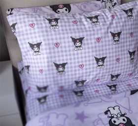 Kuromi-Fitted-Sheet-Pillowcase-Set on sale