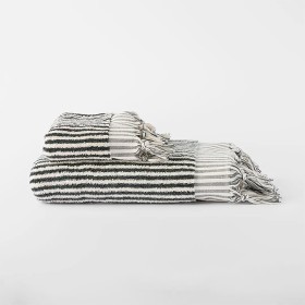 Ama-Stripe-Towel-Black on sale