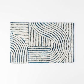 Archer+Bath+Mat+-+Steel+Blue%2FIvory