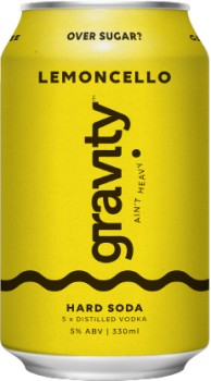 Gravity+Seltzer+Co.+Lemoncello+Hard+Soda+Cans+330mL