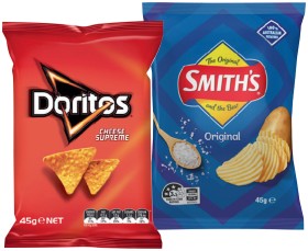 Smiths-Crinkle-Cut-Chips-or-Doritos-45g-Selected-Varieties on sale