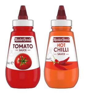MasterFoods+Tomato%2C+Hot+Chilli+or+Barbecue+Squeezy+Sauce+250mL