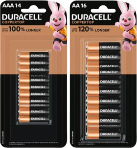 Duracell+Coppertop+Batteries+AA+16+Pack+or+AAA+14+Pack