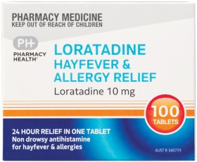 Pharmacy-Health-Loratadine-Hayfever-Allergy-Relief-100-Tablets on sale