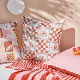 Sundays-Solaire-Sun-Check-Outdoor-Square-Cushion-by-Pillow-Talk on sale