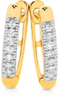 9ct-Gold-Diamond-Claw-Set-Huggie-Earrings on sale
