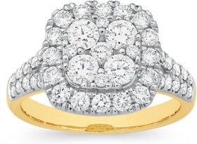 Alora+9ct+Gold+1+1%2F2+Carat+Lab+Grown+Diamond+Cluster+Ring