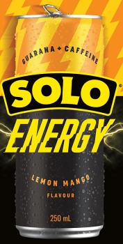 NEW+Solo+Energy+Drink+Lemon+Mango+250mL