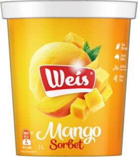 Weis+Sorbet+or+Half+Sorbet+%26amp%3B+Half+Ice+Cream+Tub+1+Litre+Selected+Varieties