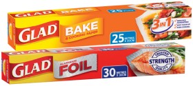 Glad+Aluminium+Foil+30mx30cm+or+Bake+%26amp%3B+Cooking+Paper+25mx30cm