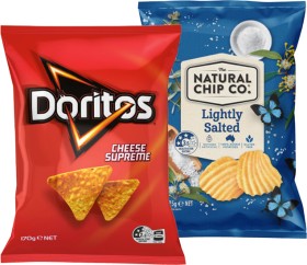 Doritos-Corn-Chips-150170g-The-Natural-Chip-Co-or-Smiths-Thinly-Cut-Chips-175g-Selected-Varieties on sale