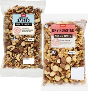 Coles+Dry+Roasted+or+Roasted+%26amp%3B+Salted+Mixed+Nuts+400g+Pack