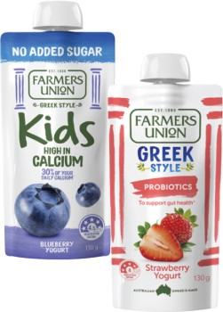 Farmers+Union+Greek+Style+or+No+Added+Sugar+Kids+Yogurt+Pouch+130g