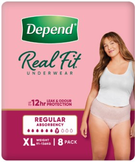 Depend+Real+Fit+Underwear+for+Women+XL+8+Pack