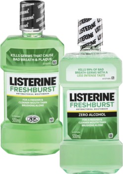 Listerine+Freshburst+or+Freshburst+Zero+Mouthwash+500mL
