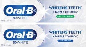 Oral+B+3D+White+2+In+1+Whitening+Long+Lasting+or+Enamel+Toothpaste+110g