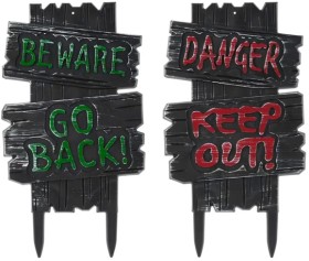 2-Pack-Beware-Garden-Signs on sale