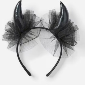 Halloween+Devil+Horn+Headband+-+Black
