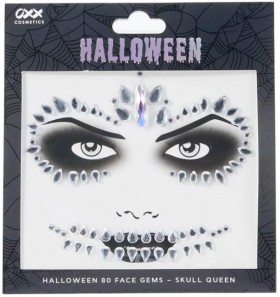 OXX-Cosmetics-80-Piece-Halloween-Face-Gems-Skull-Queen on sale