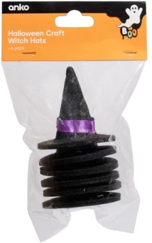6+Pack+Halloween+Craft+Witch+Hats