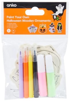 11+Piece+Paint+Your+Own+Halloween+Wooden+Ornaments