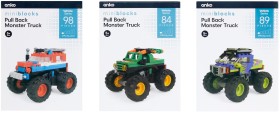 Mini-Blocks-Vehicle-Series-Pull-Back-Monster-Truck-Assorted on sale