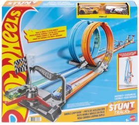 Hot-Wheels-Double-Loop-Dash-Straight-Track-Large-Loops-Playset on sale