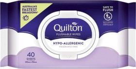 40+Pack+Quilton+Flushable+Wipes+Hypo+Allergenic