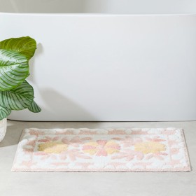 Floral+Bloom+Blush+Pink+Rectangle+Bath+Mat+by+Habitat