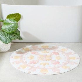 Floral+Bloom+Blush+Pink+Round+Bath+Mat+by+Habitat