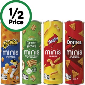 Doritos-Twisties-Grain-Waves-or-Cheetos-Minis-Canisters-90-150g on sale