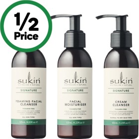 Sukin+Signature+Foaming+Facial+Cleanser%2C+Cream+Cleanser+or+Moisturiser+Pump+125ml