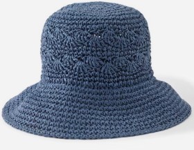Crochet+Bucket+Hat+-+Blue