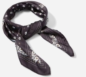 Ditsy+Flower+Print+Hair+Scarf+-+Brown