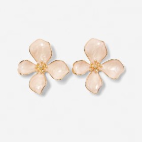 Flower+Stud+Earrings+-+Gold+Tone